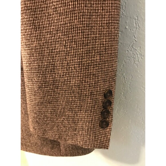 John Ashford Mens Sport Coat SZ 40 Short black/tan Tweed Officecorp Business - Picture 3 of 6